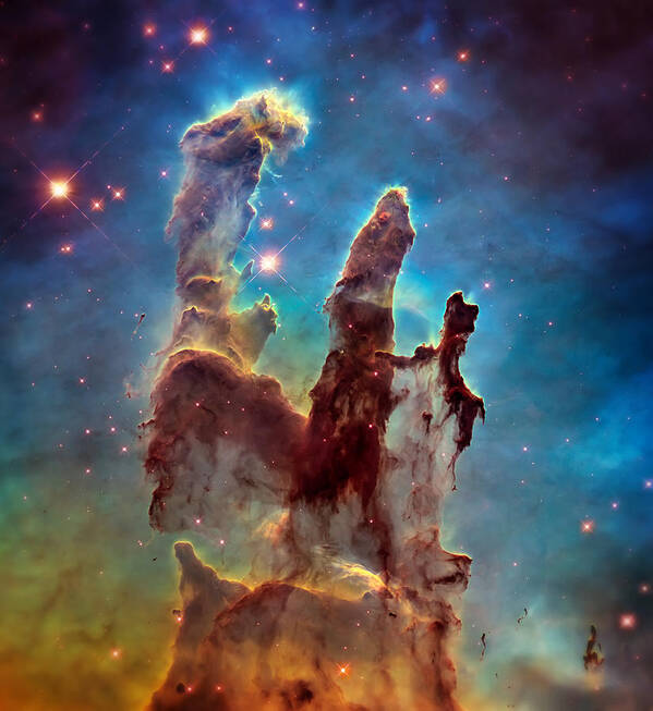 #faatoppicks Art Print featuring the photograph Pillars of Creation in High Definition - Eagle Nebula by Jennifer Rondinelli Reilly - Fine Art Photography