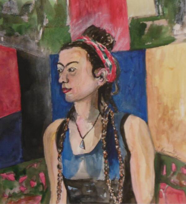 Ruthie With Braids Art Print featuring the painting Ruthie with Braids by Esther Newman-Cohen
