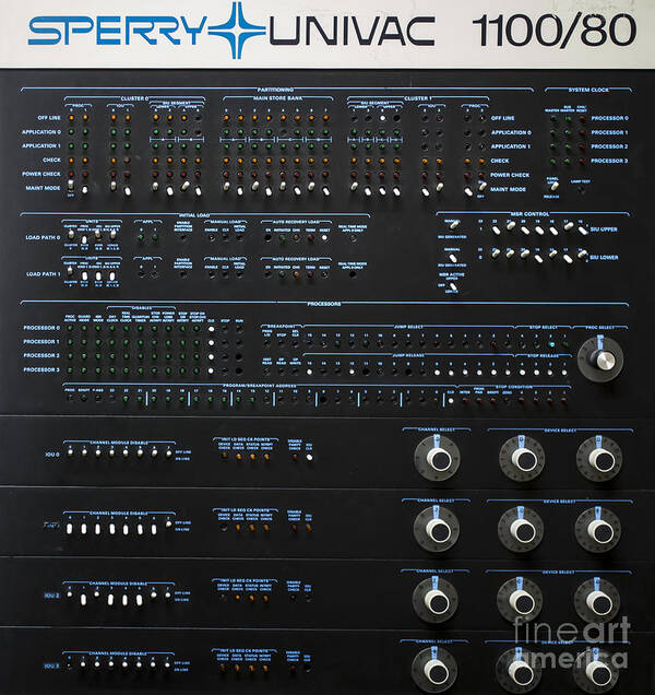 Computer Art Print featuring the photograph Sperry Univac 1100 by Edward Fielding