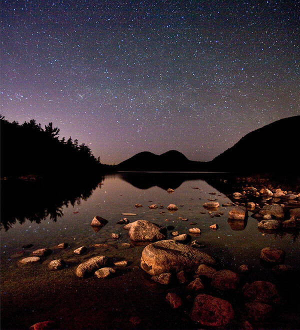 Jordan Pond Art Print featuring the photograph Stars over the Bubbles by Brent L Ander
