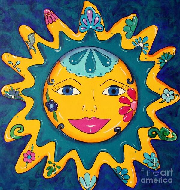 Sun Art Print featuring the painting Sun by Melinda Etzold