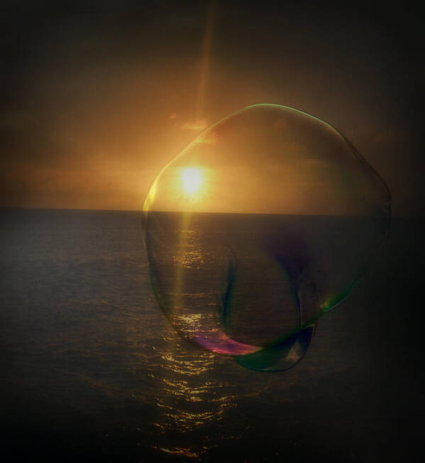 Bubble Art Print featuring the photograph Sunset Bubble by Amanda Eberly