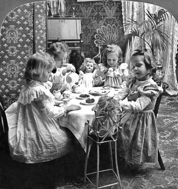 1902 Art Print featuring the photograph TEA PARTY, c1902 by Granger