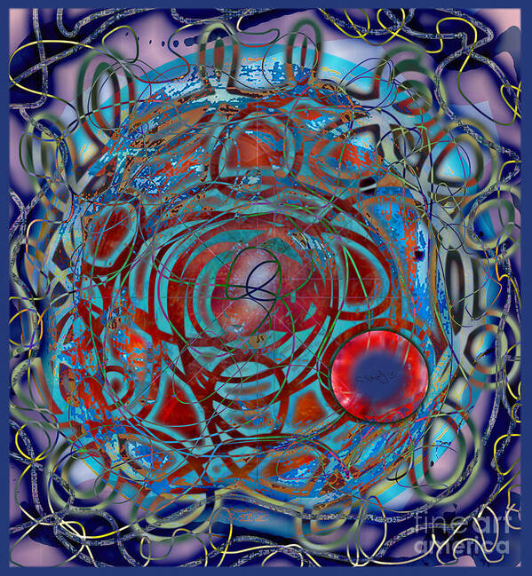 Abstract Art Print featuring the digital art The Big Bang Grape Theory by Gabrielle Schertz