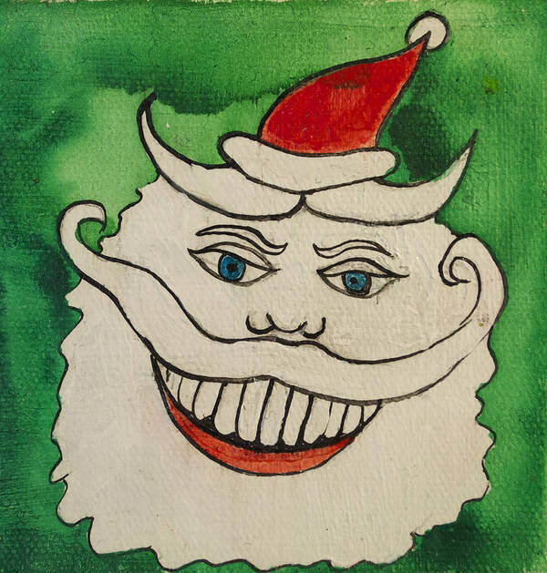 Santa Art Print featuring the painting Tillie the Mischievous Santa by Patricia Arroyo