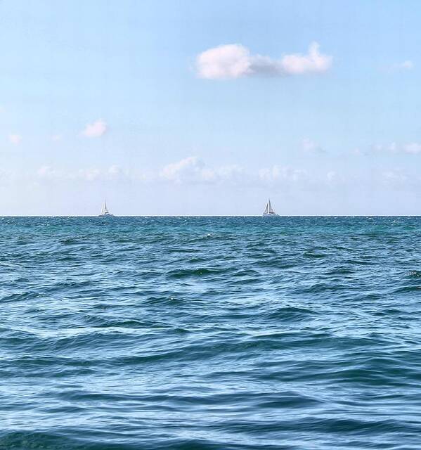 Sailing Art Print featuring the photograph Twin Sails by Debbie Levene