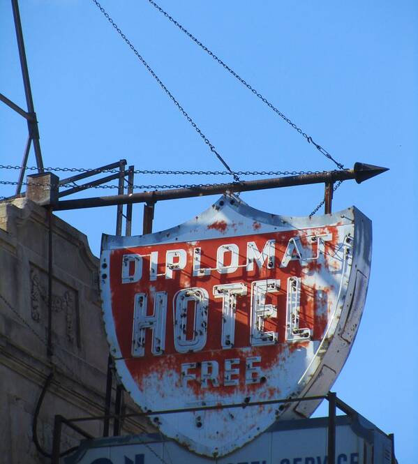 Hotel Neon Art Print featuring the photograph The Diplomat Hotel Chicago by Todd Sherlock