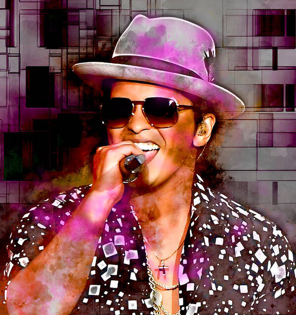 Bruno Mars Art Print featuring the mixed media Bruno Mars #11 by Marvin Blaine