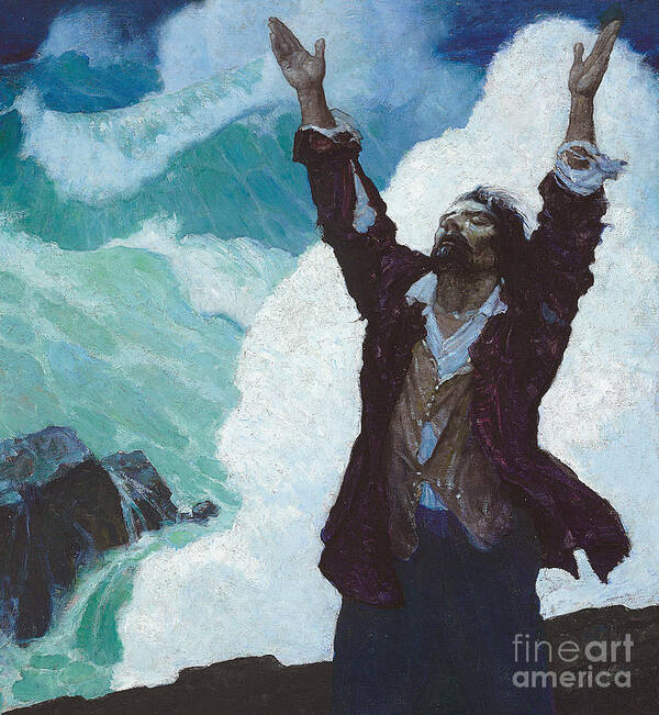 Robinson Crusoe Art Print featuring the painting Robinson Crusoe by Newell Convers Wyeth