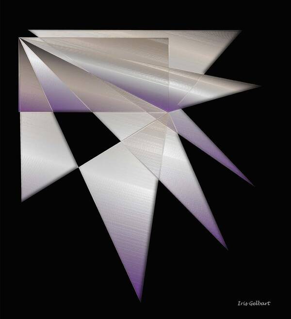 Abstract Art Print featuring the digital art Shattered #2 by Iris Gelbart