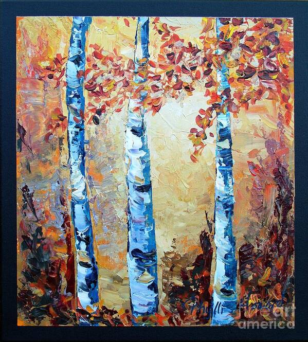 Aspen Art Print featuring the painting Aspens in Glow by Phyllis Howard