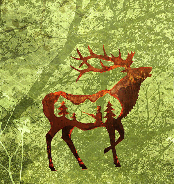 Bull Elk Art Print featuring the photograph Bull Elk by Larry Campbell