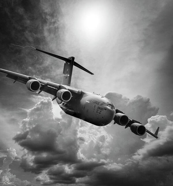 Clouds Art Print featuring the photograph C-17 Globemaster by Phil And Karen Rispin
