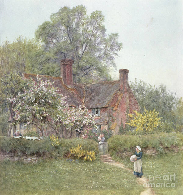 Cottage Art Print featuring the painting Cottage at Chiddingfold by Helen Allingham