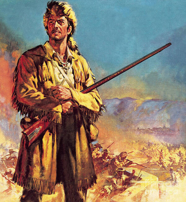 Davy Crockett Art Print featuring the painting Davy Crockett Hero of the Alamo by James Edwin McConnell