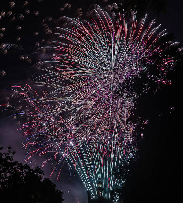Fireworks Art Print featuring the photograph Fireworks 7 by Jerry Gammon