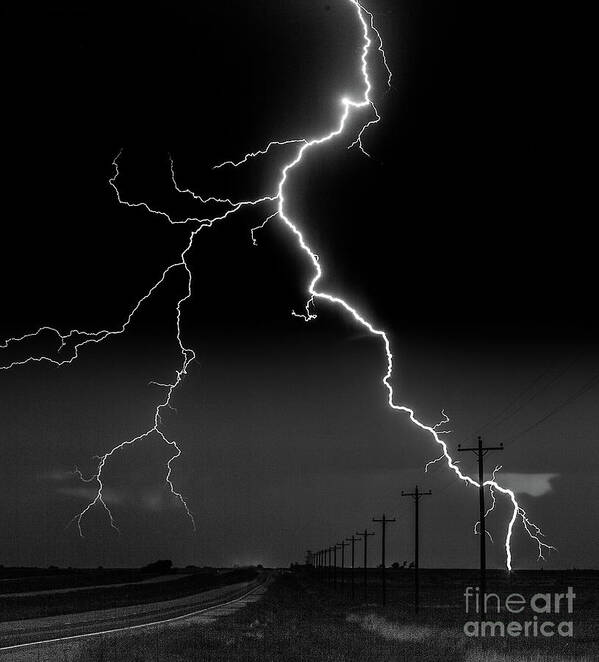 Clouds Art Print featuring the photograph Lightning Bolt by Patti Schulze