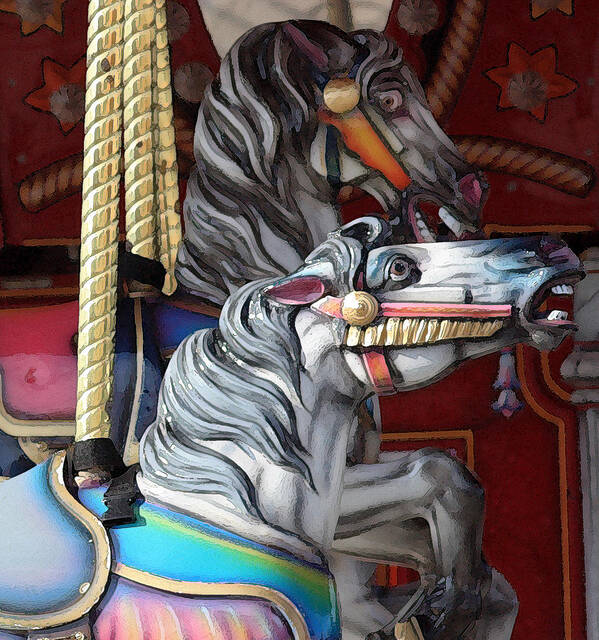 Merry-go-round Art Print featuring the photograph Magical Carousel by Mary Haber