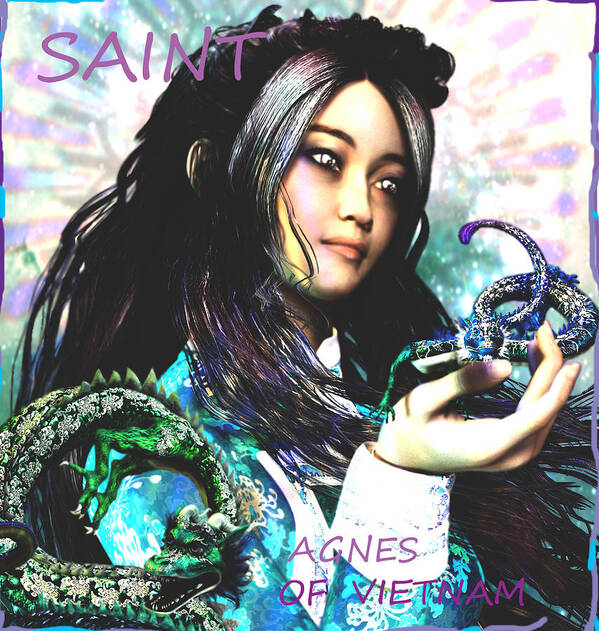 Saint Agnes Le Thi Thanh Art Print featuring the painting Martyr of Vietnam Saint Agnes Le Thi Thanh by Suzanne Silvir