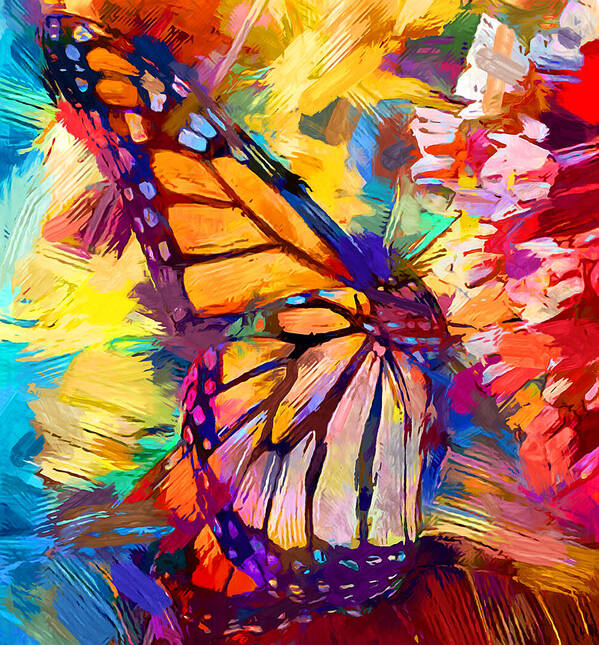 Insect Art Print featuring the painting Monarch Butterfly by Chris Butler