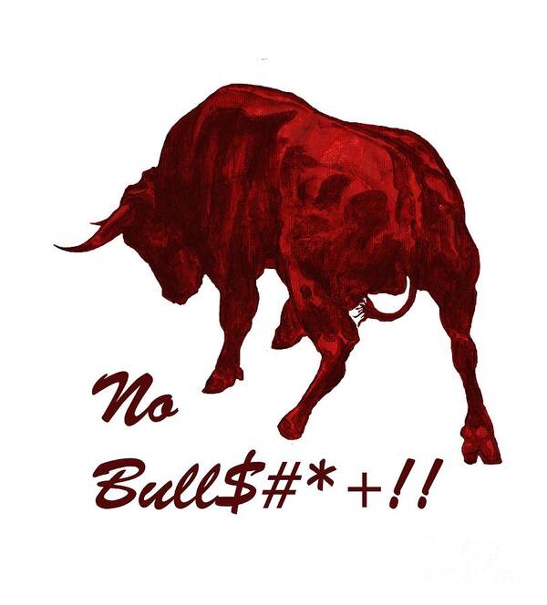 Bull Art Print featuring the painting No Bullshit by Konni Jensen