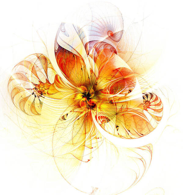 Digital Art Art Print featuring the digital art Petals of Gold by Amanda Moore