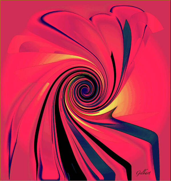 Abstract Art Print featuring the digital art Pinch and Twirl 4 by Iris Gelbart