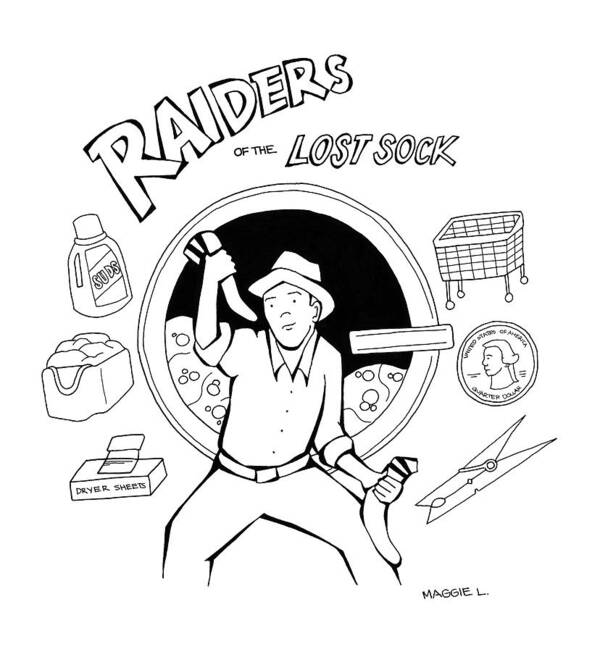 Raiders Of The Lost Sock Art Print featuring the drawing Raiders of the Lost Sock by Maggie Larson