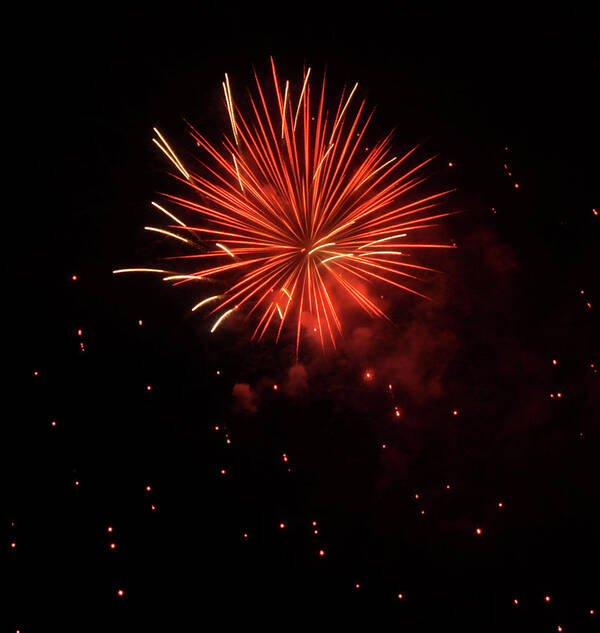 Fireworks Art Print featuring the photograph Redburst 2 by Vijay Sharon Govender