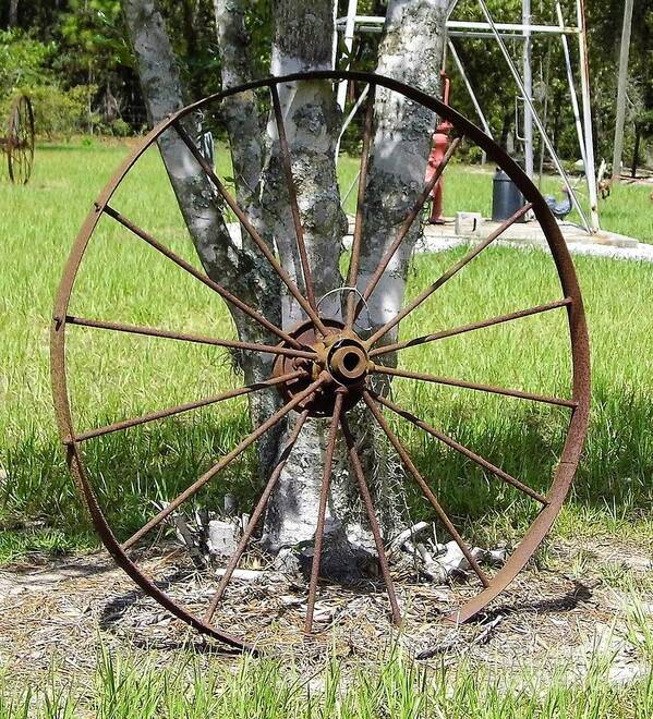 Old Wheel Art Print featuring the photograph Rusty Wheel by D Hackett