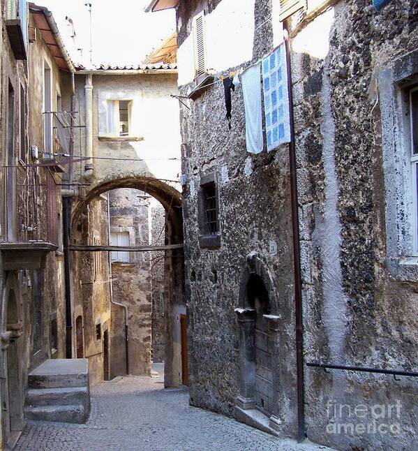 Scanno Art Print featuring the photograph Scanno Walkway by Judy Kirouac