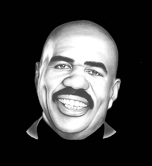  Art Print featuring the painting Steve Harvey T-shirt by Herb Strobino