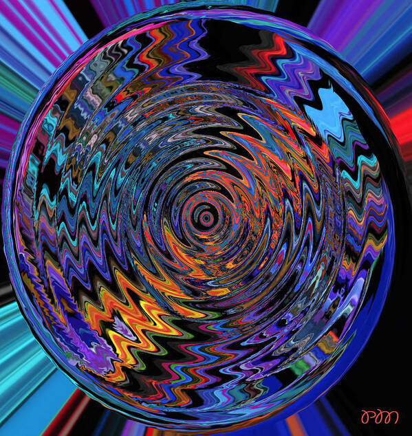 Original Modern Art Abstract Contemporary Vivid Colors Art Print featuring the digital art The Big Bubble by Phillip Mossbarger