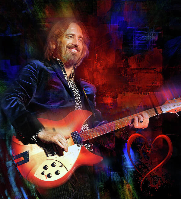 Tom Petty Art Print featuring the mixed media Tom Petty and the Heartbreakers by Mal Bray