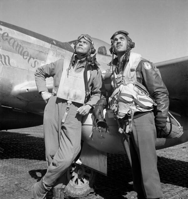 Benjamin Davis Art Print featuring the photograph Tuskegee Airmen by War Is Hell Store