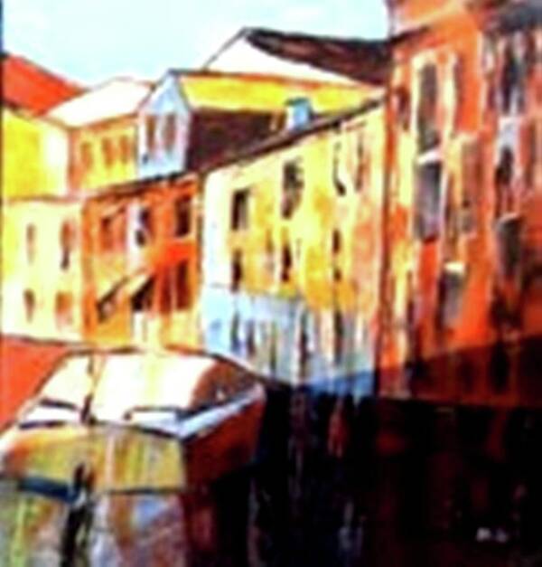Venice Art Print featuring the painting Venice Canal Cruise 3 by Miki Sion
