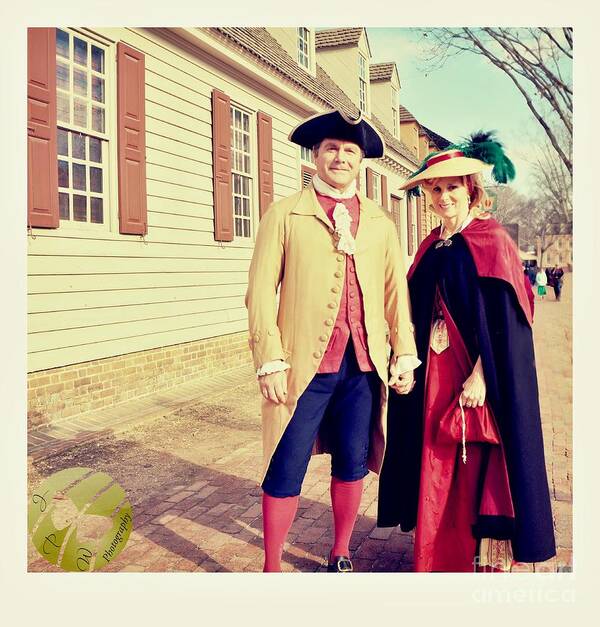 Colonial Art Print featuring the photograph Williamsburg Couple by Jannice Perdomo-Walker