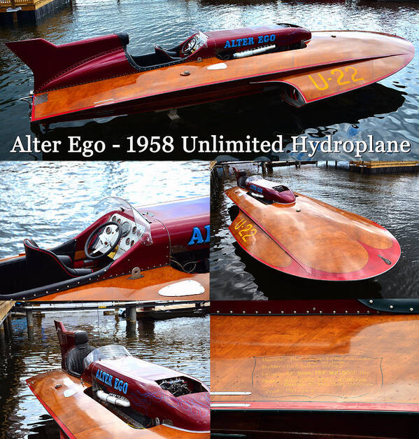 Alter Ego Unlimited Hydroplane Boat Art Print featuring the photograph Alter Ego 1958 #1 by David Lee Thompson