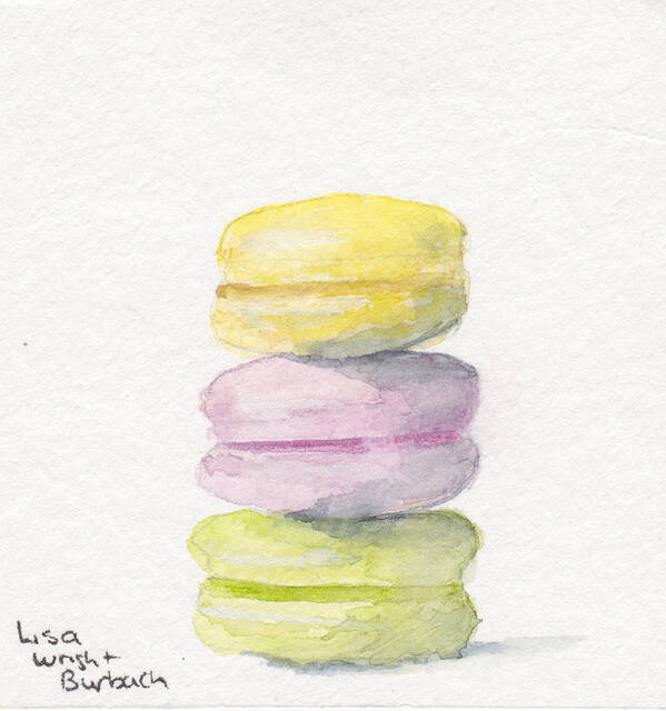 Macaron Art Print featuring the painting Macaron #1 by Lisa Burbach