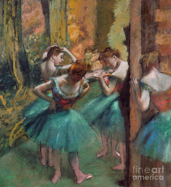 Dancers Art Print featuring the painting Dancers, Pink and Green by Edgar Degas