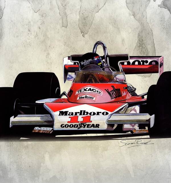 Art Art Print featuring the painting 1976 McLaren M23 by Simon Read