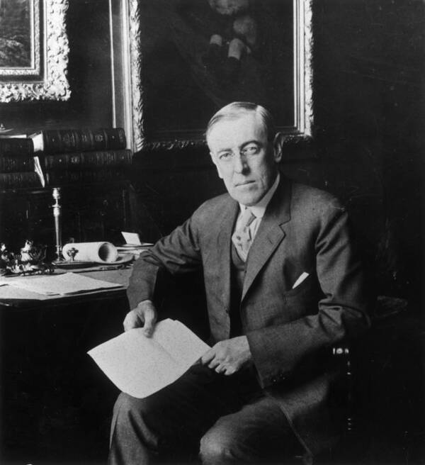 People Art Print featuring the photograph Woodrow Wilson #3 by Hulton Archive