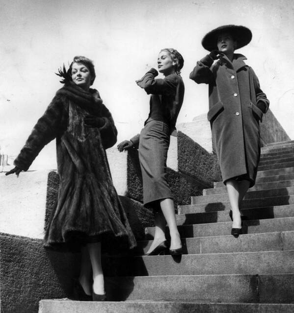 1950-1959 Art Print featuring the photograph 50s Coats by John Chillingworth