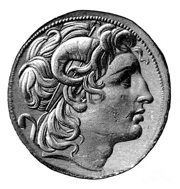 Coin Art Print featuring the drawing Alexander The Great Of Macedonia, 1902 by Print Collector