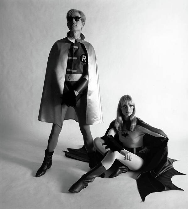 Andy Warhol Art Print featuring the photograph Andy Warhol And Nico As Batman And Robin by Frank Bez
