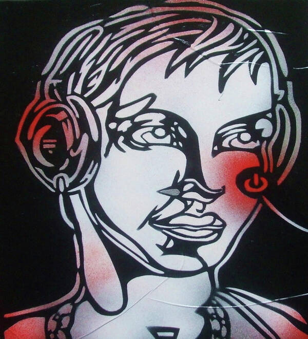 Dj 2 Art Print featuring the mixed media Dj 2 by Abstract Graffiti