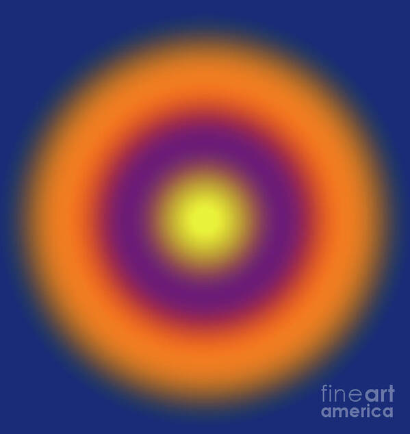 Orb Art Print featuring the digital art Geometric lights, number 6, gradient by Alex Caminker