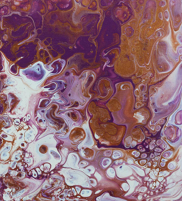 Fluid Art Print featuring the painting Plum Riot by Jennifer Walsh
