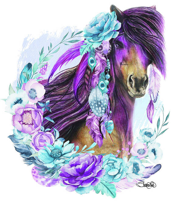 Purple Warrior Art Print featuring the mixed media Purple Warrior by Sheena Pike Art And Illustration