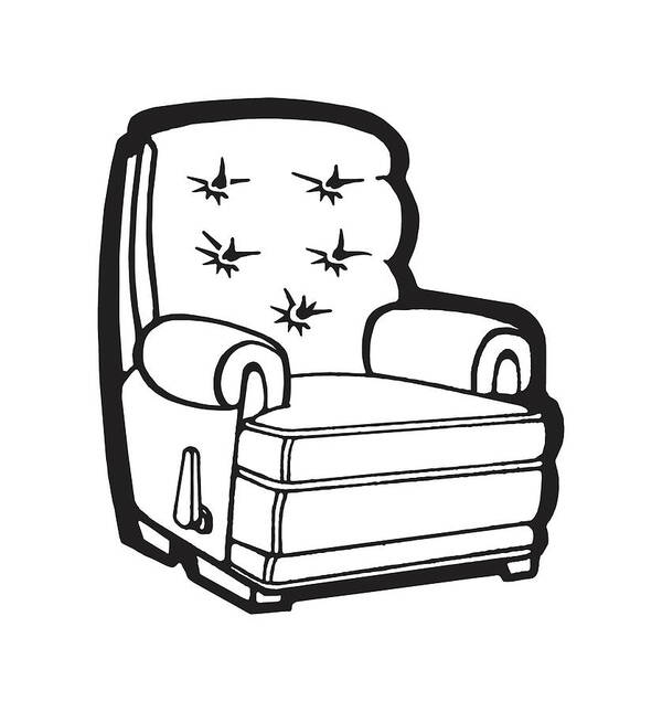 Archive Art Print featuring the drawing Recliner Chair by CSA Images